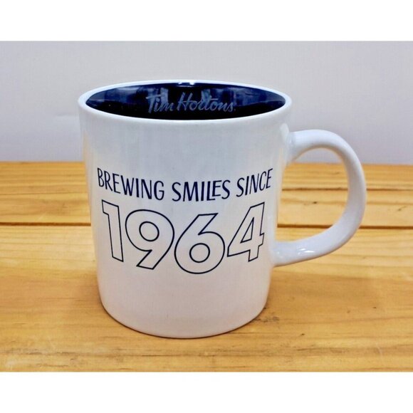 Tim Hortons Mug Brewing Smiles Since 1964 Coffee Cup Canada Canadian Souvenir - Picture 1 of 6